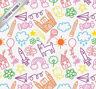 童趣图案背景彩绘卡通图案背景图片