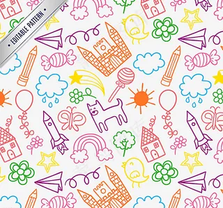 童趣图案背景彩绘卡通图案背景图片