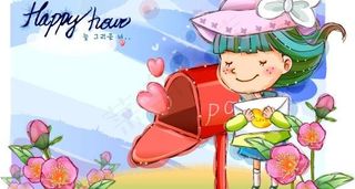 韩国快乐儿童矢量插画34