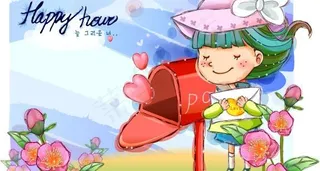 韩国快乐儿童矢量插画34