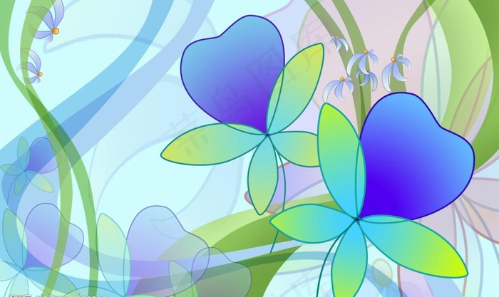 手绘透明花瓣图片psd模版下载