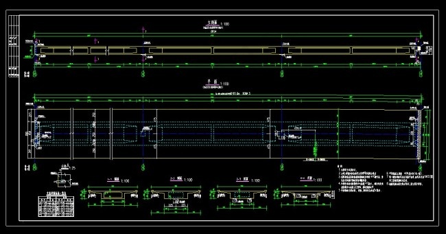 弯箱梁桥构造及配筋CAD全套设计图