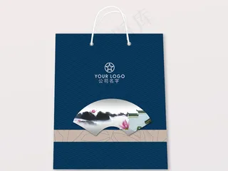 蓝色古典手提袋