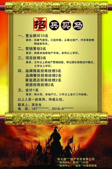 招聘广告(1701X2551(DPI:72))psd模版下载