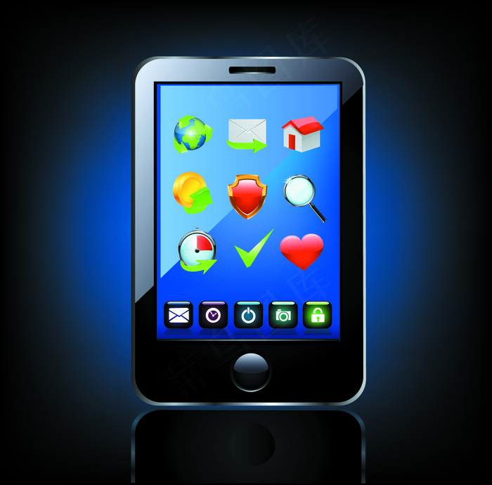 一个蓝色的技术产品02矢量图标