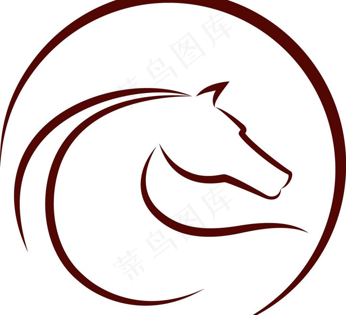 手绘马矢量素材图片