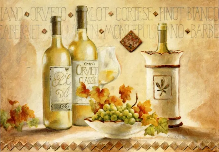 欧式装饰画 白葡萄酒图片