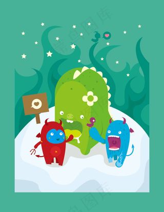 幼童印花素材 矢量卡通形象