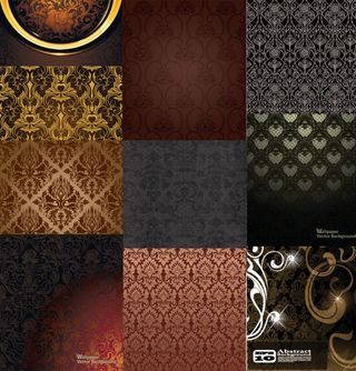 多款欧式华丽花纹底纹矢量素材