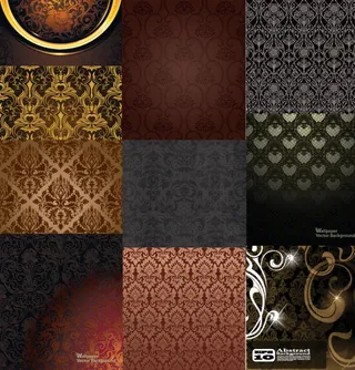 多款欧式华丽花纹底纹矢量素材