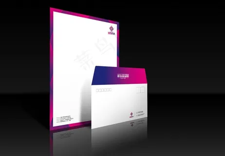 信封信纸效果图