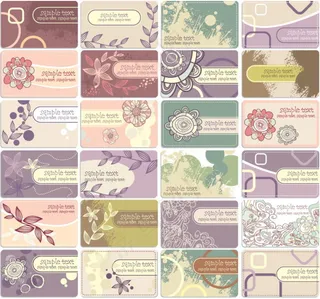 矢量素雅花纹卡片名片