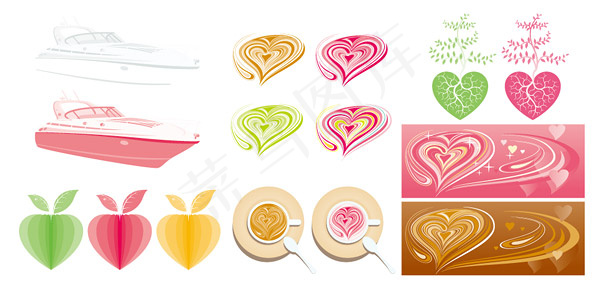 粉色系列图形矢量素材