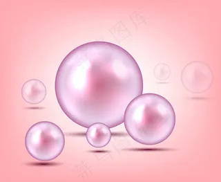 气泡粉色背景矢量图