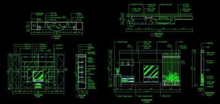 最新电视机背景墙CAD设计图纸模板...