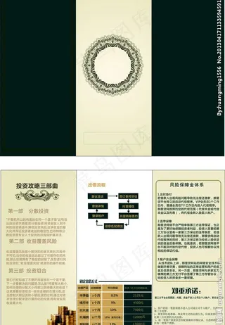 金融极简三折页图片
