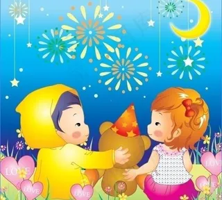 月光下的小孩图片