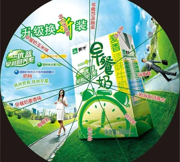 蒙牛轮盘图片ai矢量模版下载