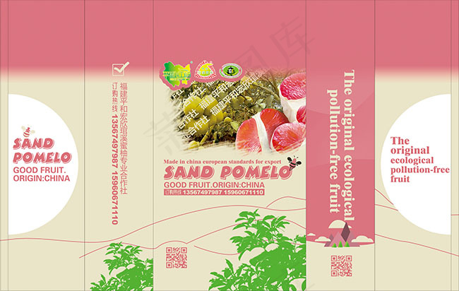 红肉柚子包装设计psdpsd模版下载