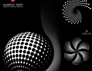放射性圆点暗黑背景矢量素材