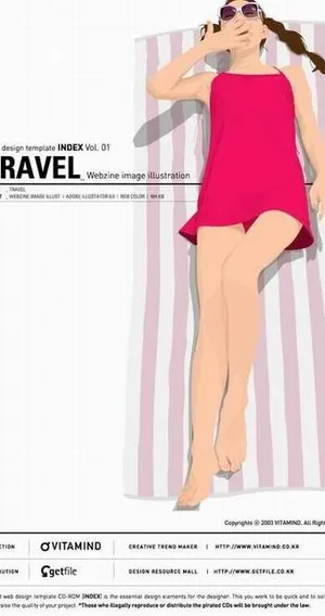 韩国夏日沙滩美女矢量图140