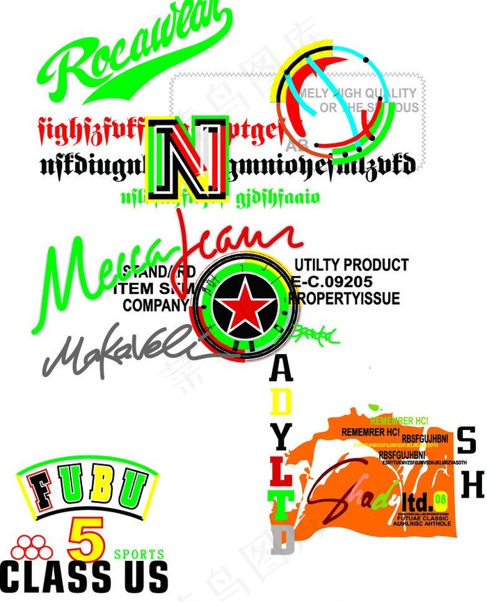 创意英文字图片ai矢量模版下载