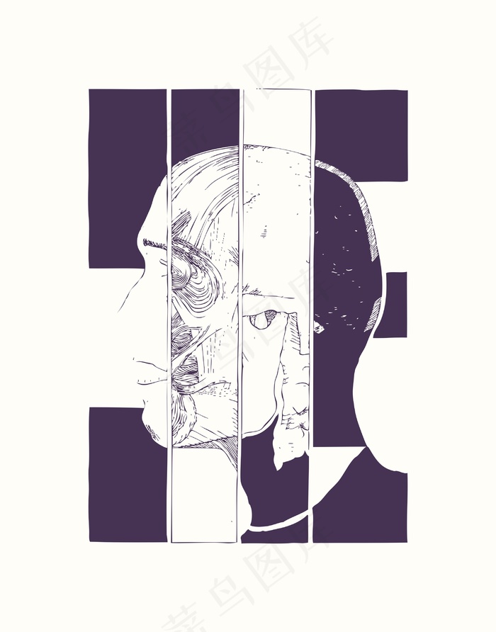 人物头像插画ai矢量模版下载