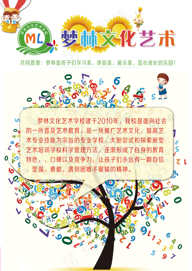 艺术培训学校宣传单页psd模版下载