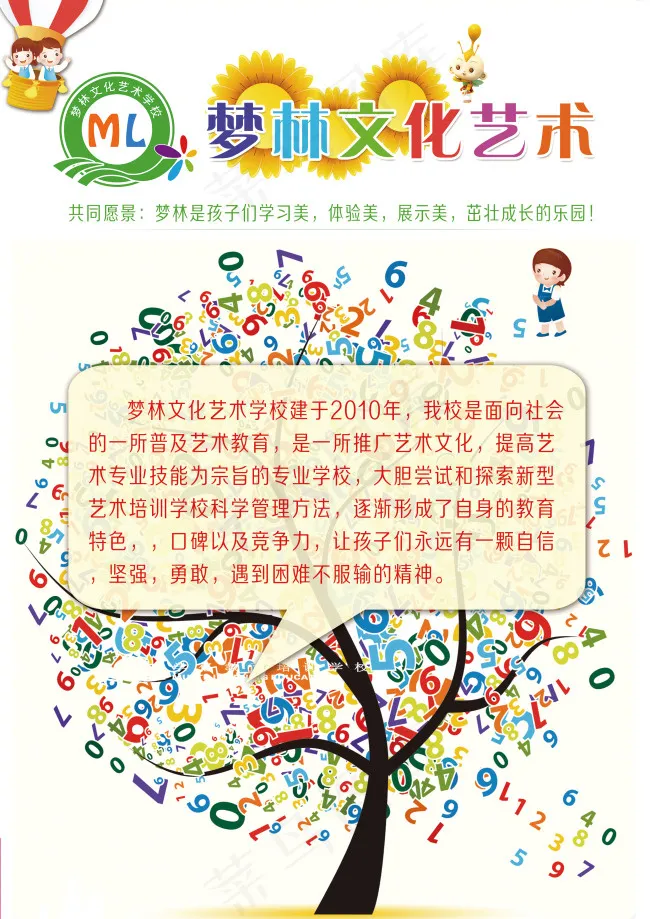 艺术培训学校宣传单页psd模版下载