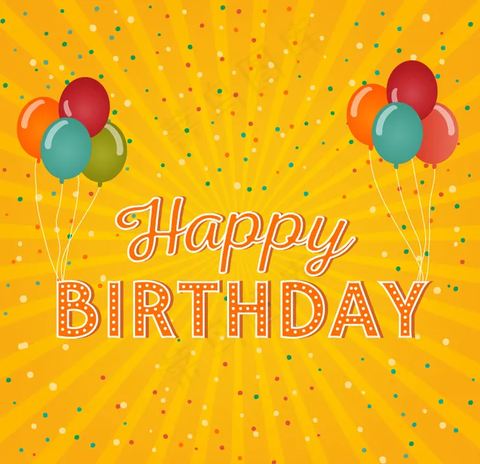 生日快乐祝福卡矢量素材ai矢量模版下载