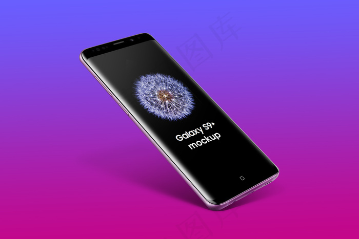 微倾斜角度三星s9全面屏智能手机模型样机