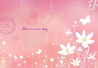 反白花纹粉色背景PSD分层素