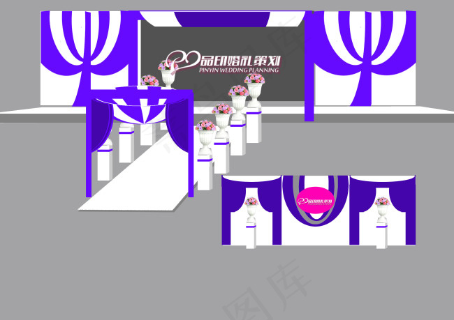 婚礼资料布置图库婚庆背景舞台现场效果图