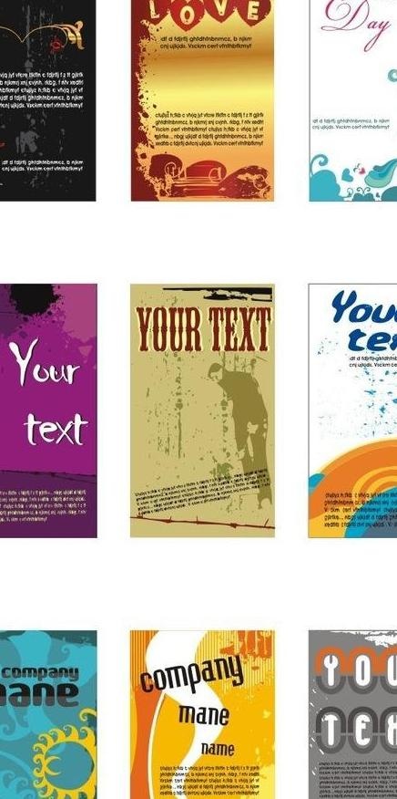 创意彩绘风格名片书签图片