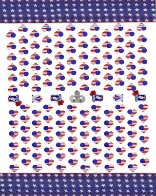 心形旗帜花布图片