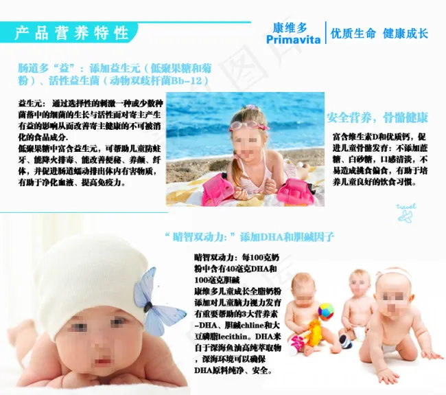 康维多奶粉产品营养介绍PSDpsd模版下载