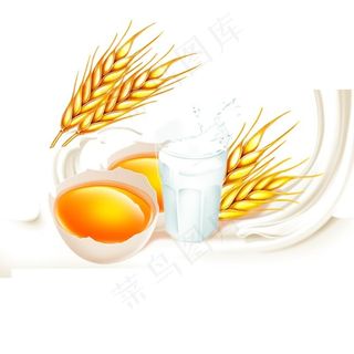 麦穗 牛奶 鸡蛋PSD分层模板