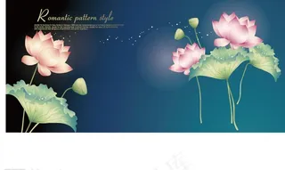 精美荷花矢量图图片