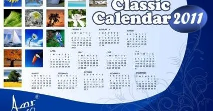 2011经典的日历ai矢量模版下载