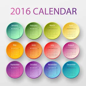 2016猴年日历模板矢量素材V.46
