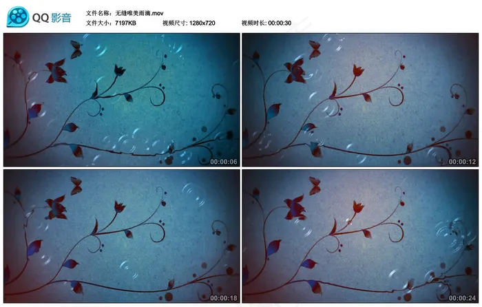 唯美无缝循环唯美下雨视频素材