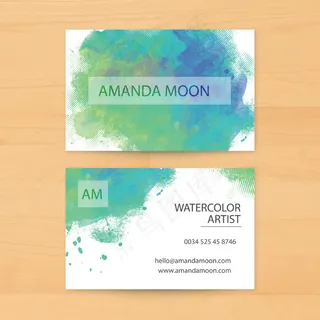 水墨还记得去时尚创意名片模板