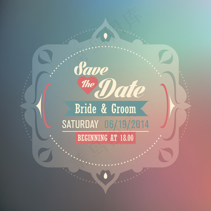 浪漫卡片花纹矢量素材