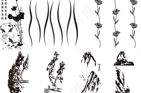 工艺山水图图片