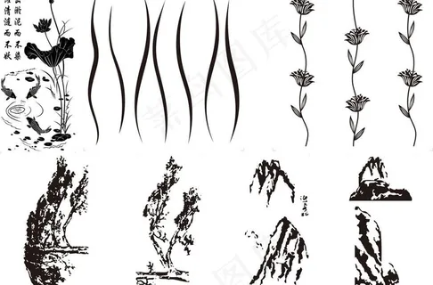 工艺山水图图片