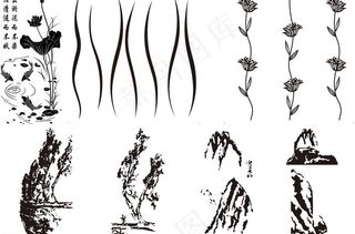 工艺山水图图片