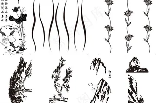 工艺山水图图片