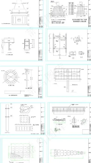 双面高立柱施工图（含鱼尾式牌面）图...