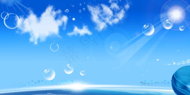 蓝天白云背景(6496X3268(DPI:100))psd模版下载