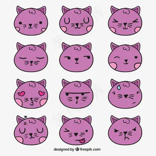 可爱卡通矢量猫